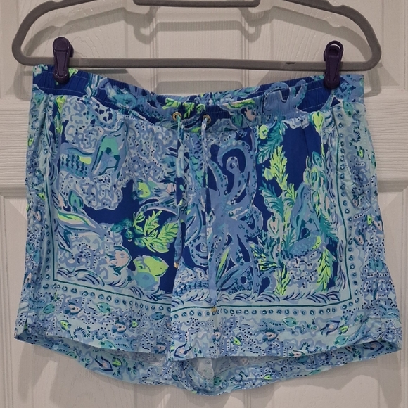 Blue Patterned Shorts - Picture 1 of 8